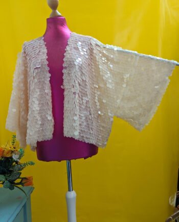 Sasha - Sequinned Kimono Jacket  for wedding, bridal or festival- Choose Your Length & Sequins