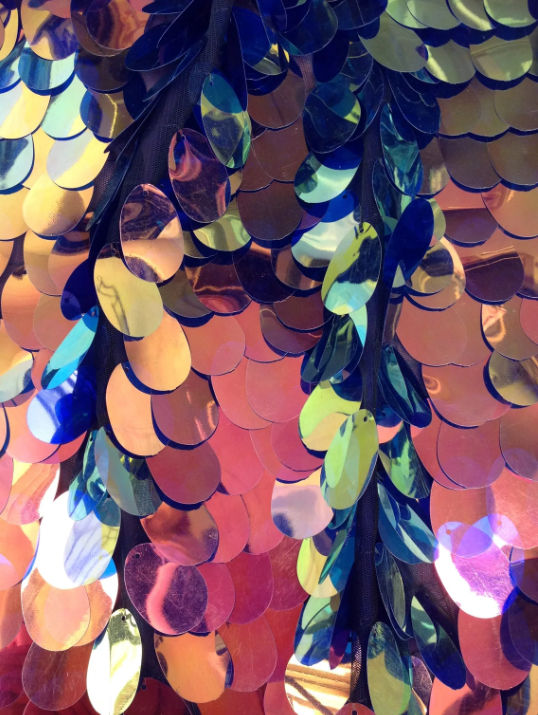 Multi Coloured Iridescent Jumbo Drops Sequin Capelet