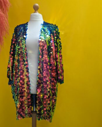 Sousixe- Multicoloured Sequinned Kimono Jacket - Choose Your Length & Sequins styles